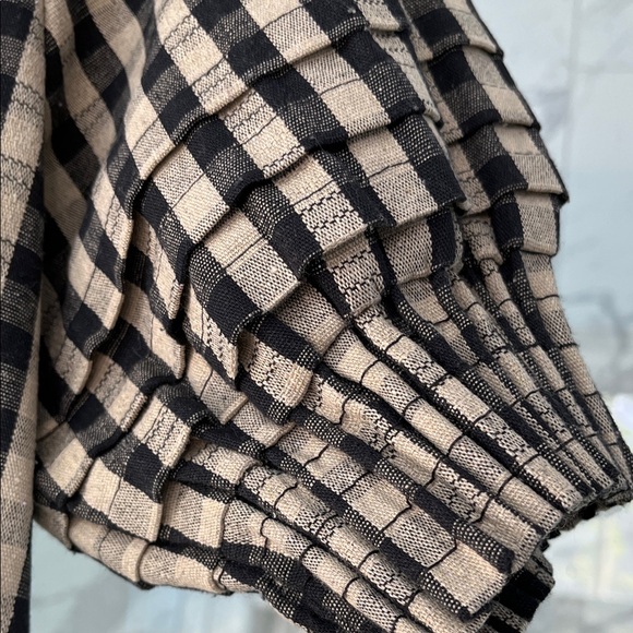 Free People Gingham Black and Cream Mini Dress Size XS - Picture 5 of 14